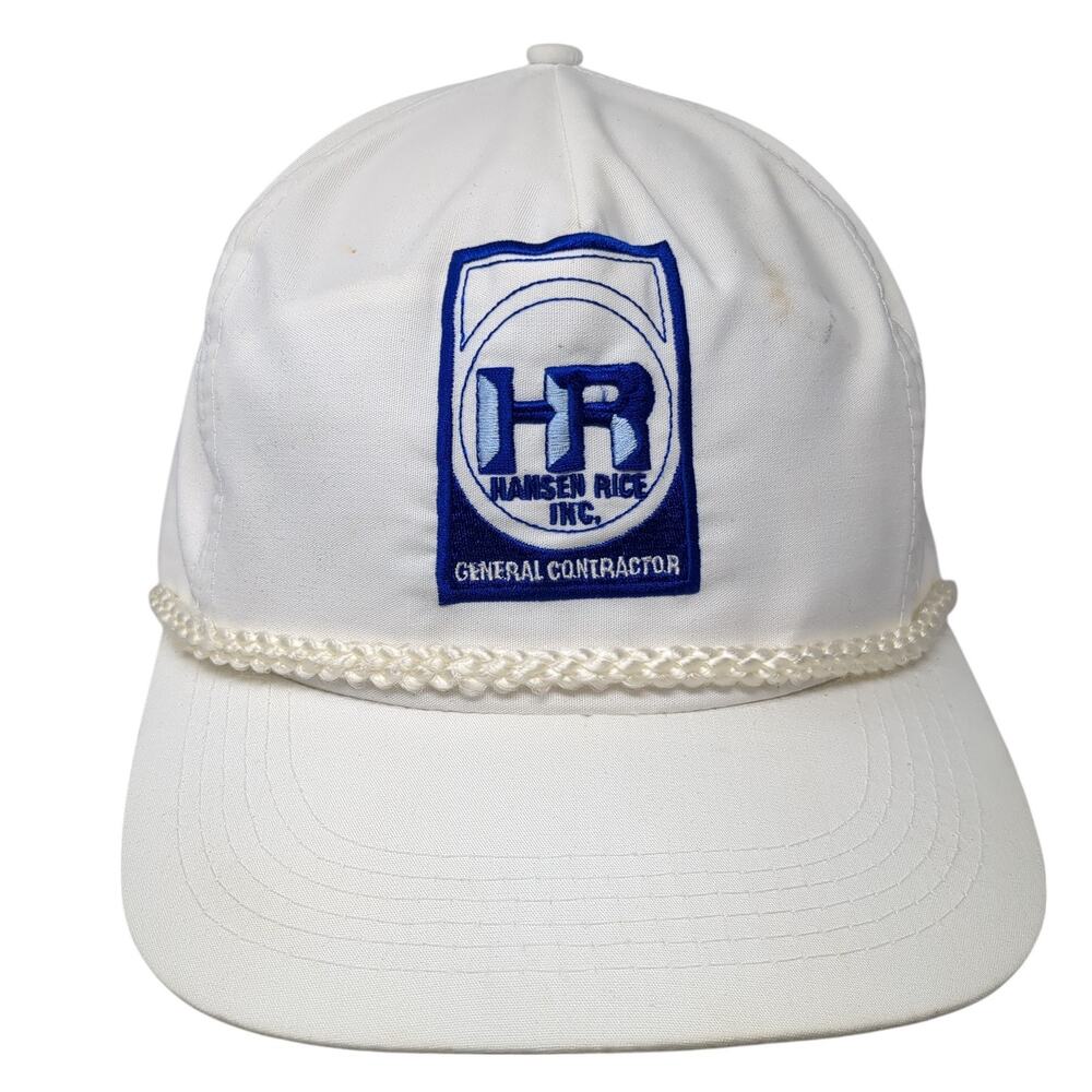 Hansen Rice Inc Snapback Rope Hat White One Size Embroidered Outdoor